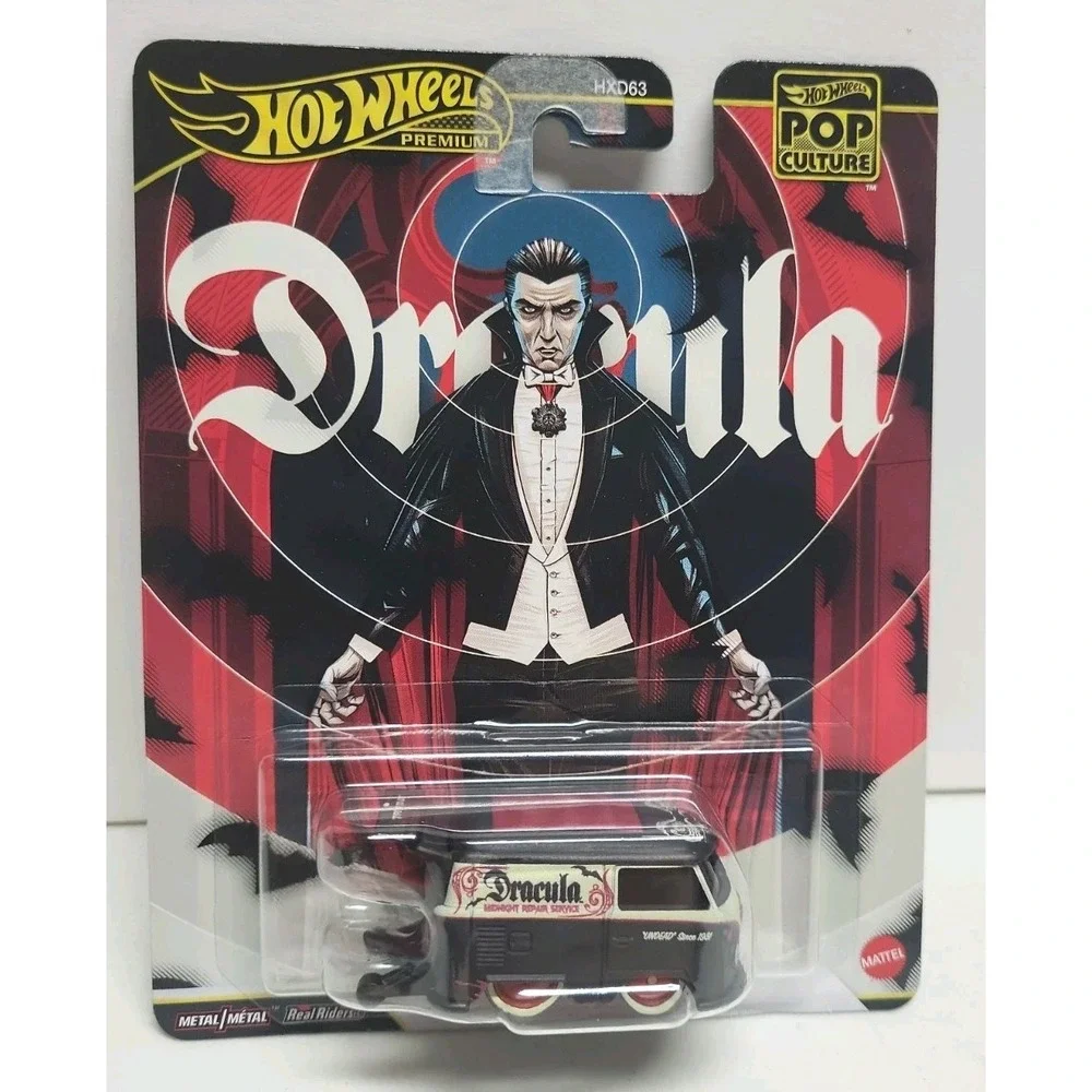 New 2026 Hot Wheels Pop Culture Dracula Kool Kombi Real Riders Toy Car Collect